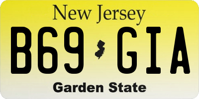 NJ license plate B69GIA