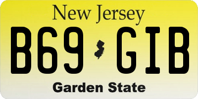 NJ license plate B69GIB