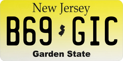 NJ license plate B69GIC