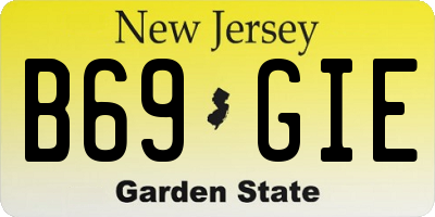 NJ license plate B69GIE