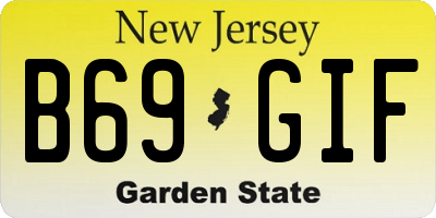 NJ license plate B69GIF
