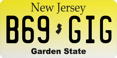 NJ license plate B69GIG