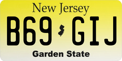NJ license plate B69GIJ
