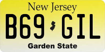 NJ license plate B69GIL