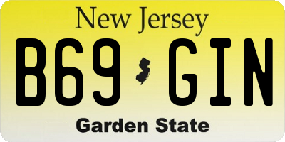 NJ license plate B69GIN