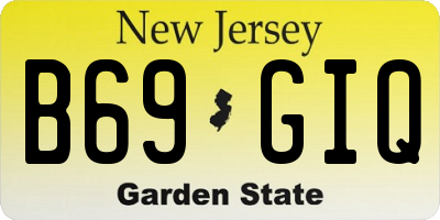 NJ license plate B69GIQ