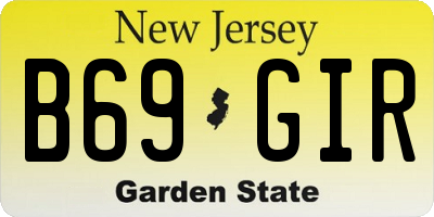 NJ license plate B69GIR