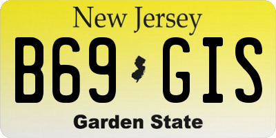 NJ license plate B69GIS