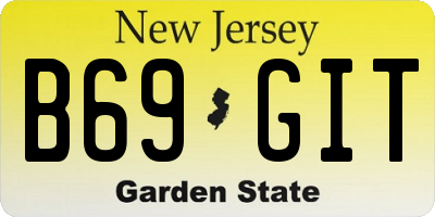 NJ license plate B69GIT