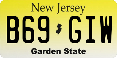 NJ license plate B69GIW