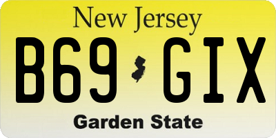 NJ license plate B69GIX