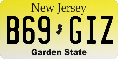 NJ license plate B69GIZ