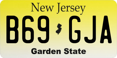 NJ license plate B69GJA