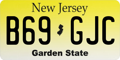 NJ license plate B69GJC