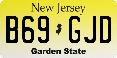 NJ license plate B69GJD