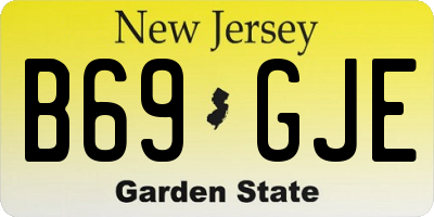 NJ license plate B69GJE