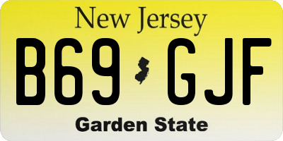 NJ license plate B69GJF