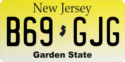 NJ license plate B69GJG