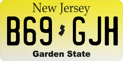 NJ license plate B69GJH