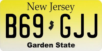 NJ license plate B69GJJ