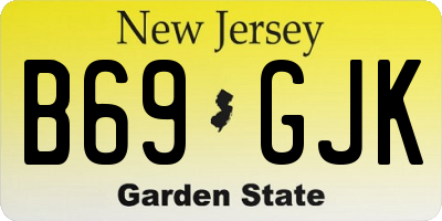 NJ license plate B69GJK