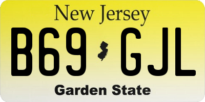 NJ license plate B69GJL