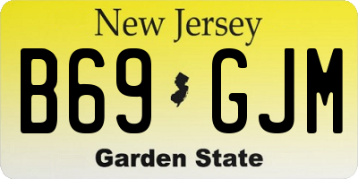 NJ license plate B69GJM