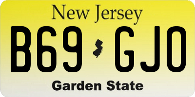 NJ license plate B69GJO