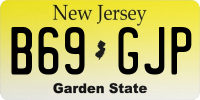 NJ license plate B69GJP