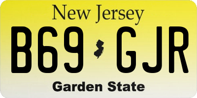 NJ license plate B69GJR