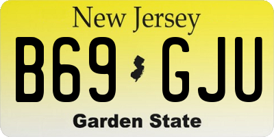 NJ license plate B69GJU