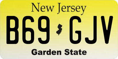 NJ license plate B69GJV