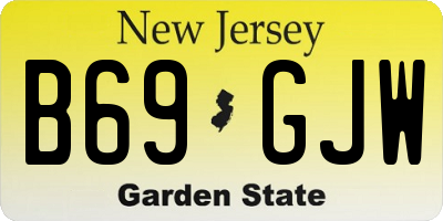 NJ license plate B69GJW