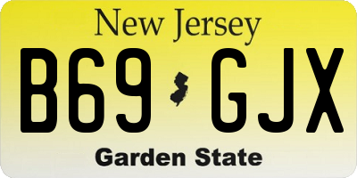 NJ license plate B69GJX