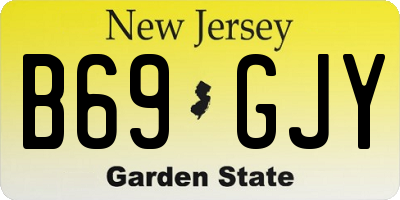 NJ license plate B69GJY
