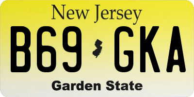 NJ license plate B69GKA