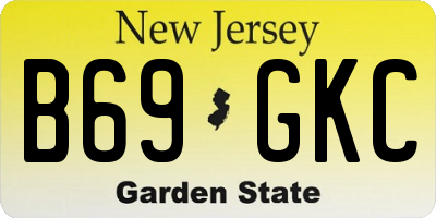 NJ license plate B69GKC