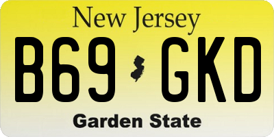 NJ license plate B69GKD