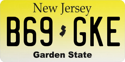 NJ license plate B69GKE