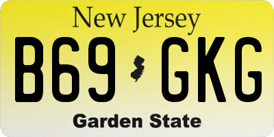 NJ license plate B69GKG