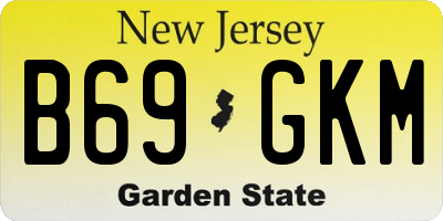 NJ license plate B69GKM