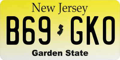 NJ license plate B69GKO