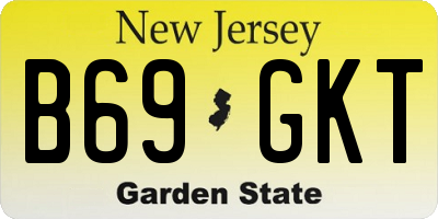 NJ license plate B69GKT