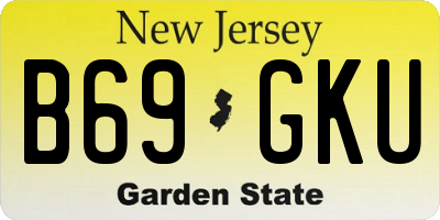 NJ license plate B69GKU