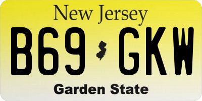 NJ license plate B69GKW