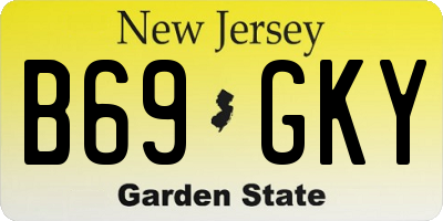 NJ license plate B69GKY