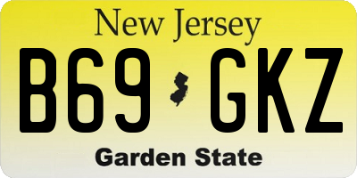 NJ license plate B69GKZ