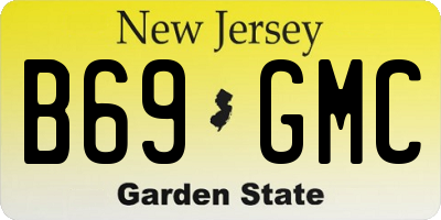 NJ license plate B69GMC