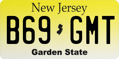 NJ license plate B69GMT