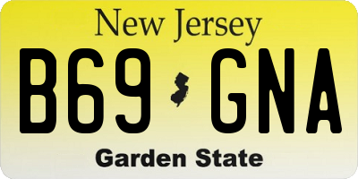 NJ license plate B69GNA